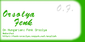 orsolya fenk business card